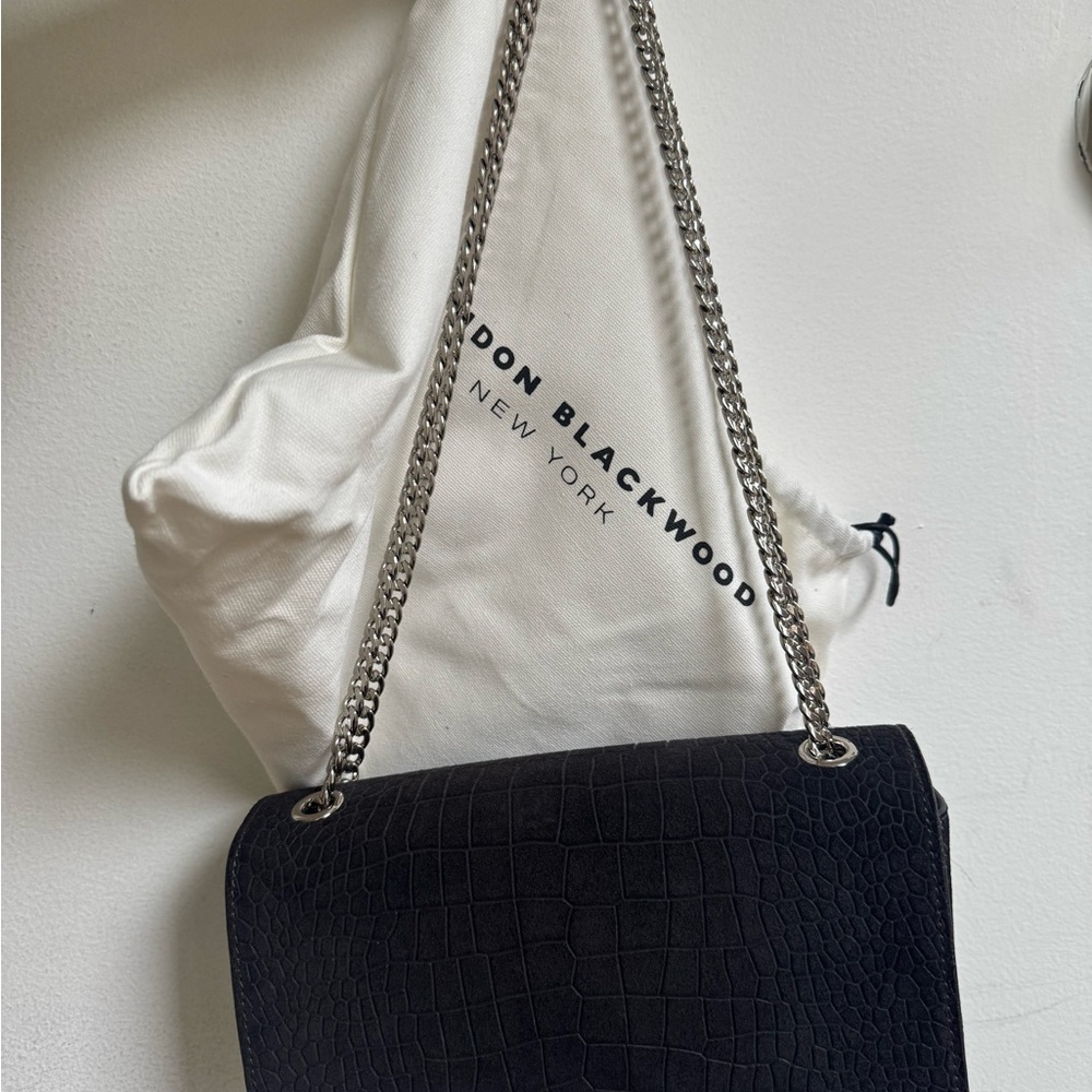 Brandon Blackwood Sophia Black Textured Shoulder Bag